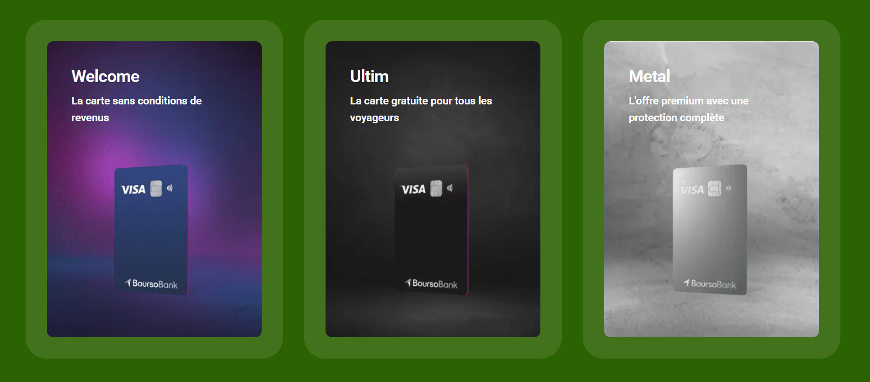 comparatif des cartes BoursoBank