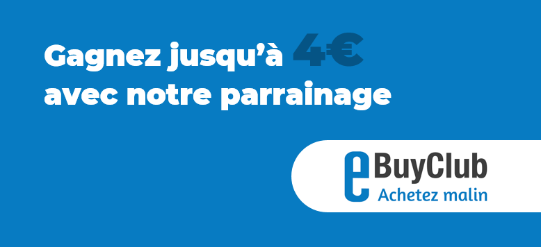 offre de parrainage eBuyClub jusqu'à 4€