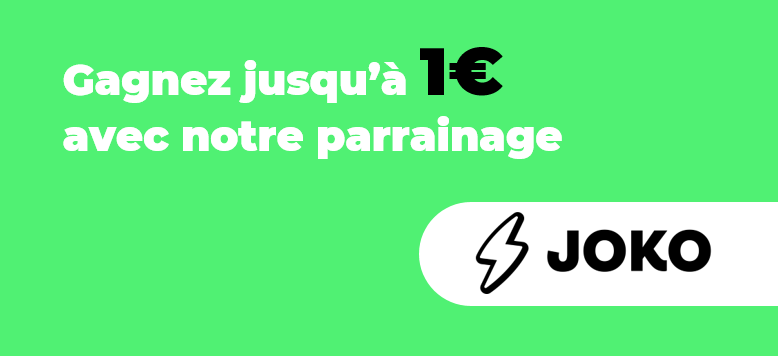 Offre de parrainage Joko jusqu'à 1€